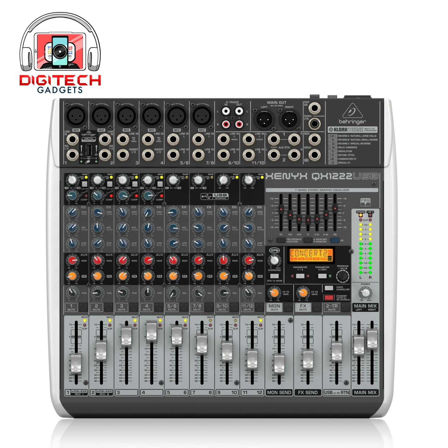 Behringer XENYX QX1222usb Audio Mixer (*Pre-Owned)