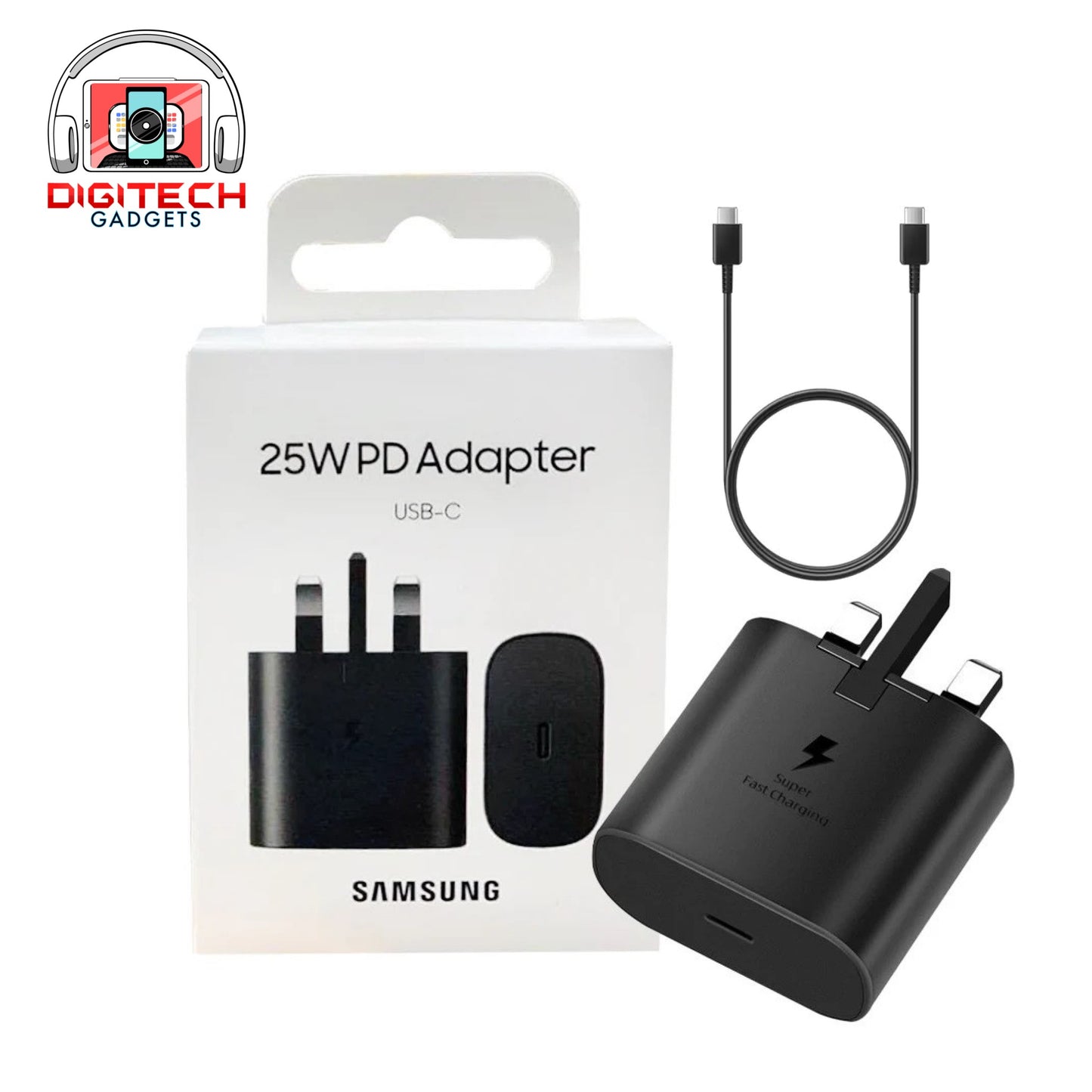 Samsung Power Adapter 25W + Cable | USB-C Power | Super Fast | 3 Pin
