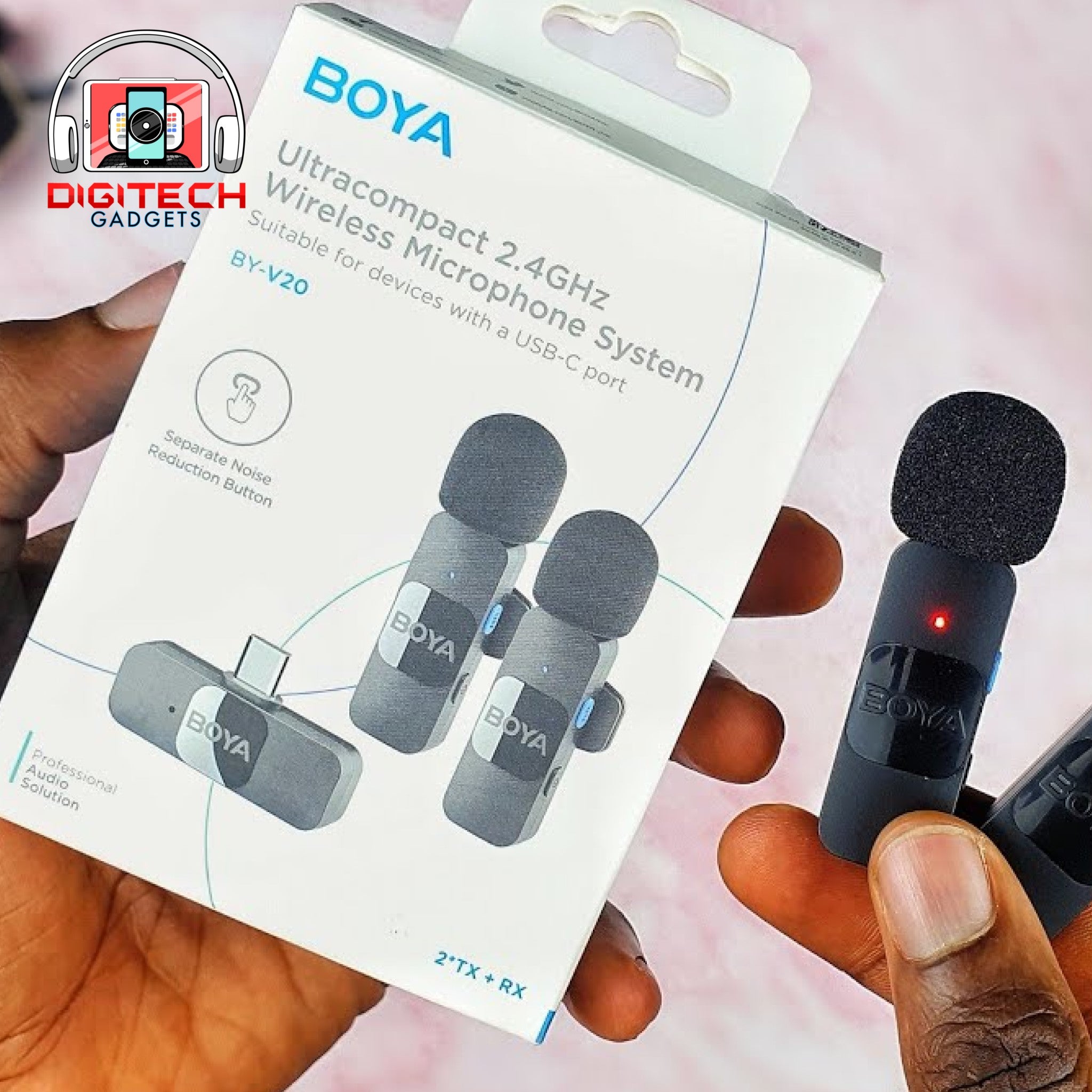Microfono Wireless BOYA BY-V20 Per IPhone 15/16 E Android – USB-C, 48kHz/16bit, Cancellazione Rumore, Batteria 9 Ore