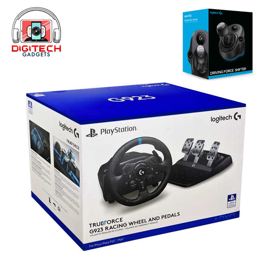 Logitech G923 Racing Wheel + Shifter Bundle | For PS5, PS4 & PC