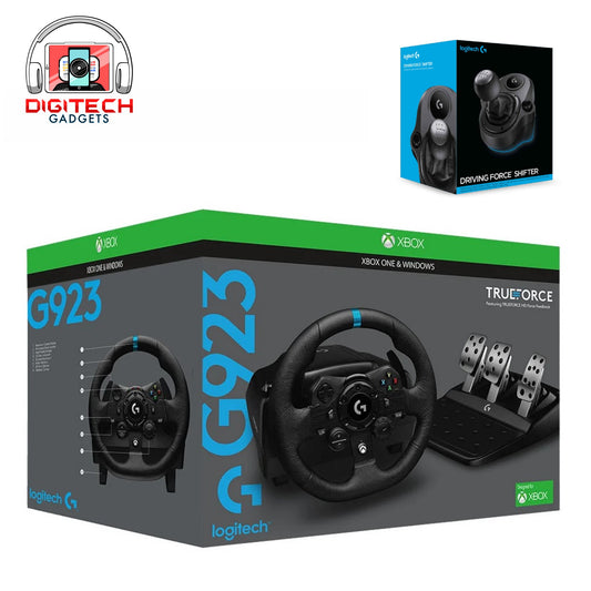 Logitech G923 Racing Wheel + Shifter Bundle | For XBox One, XBox Series SX & PC