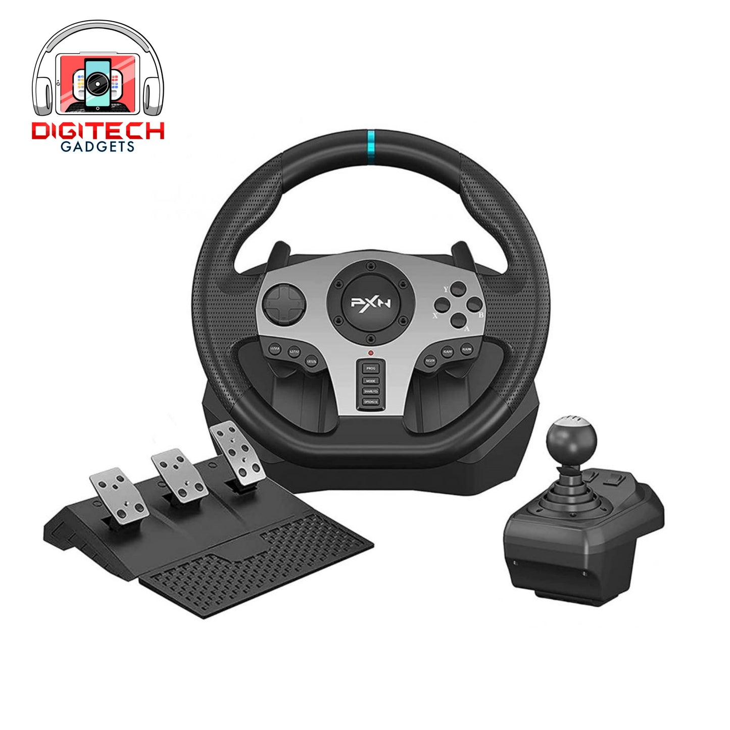 PXN V9 Racing Wheel + Shifter Bundle | PS4, PS3, PC, Switch, Xbox One, Xbox Series X|S